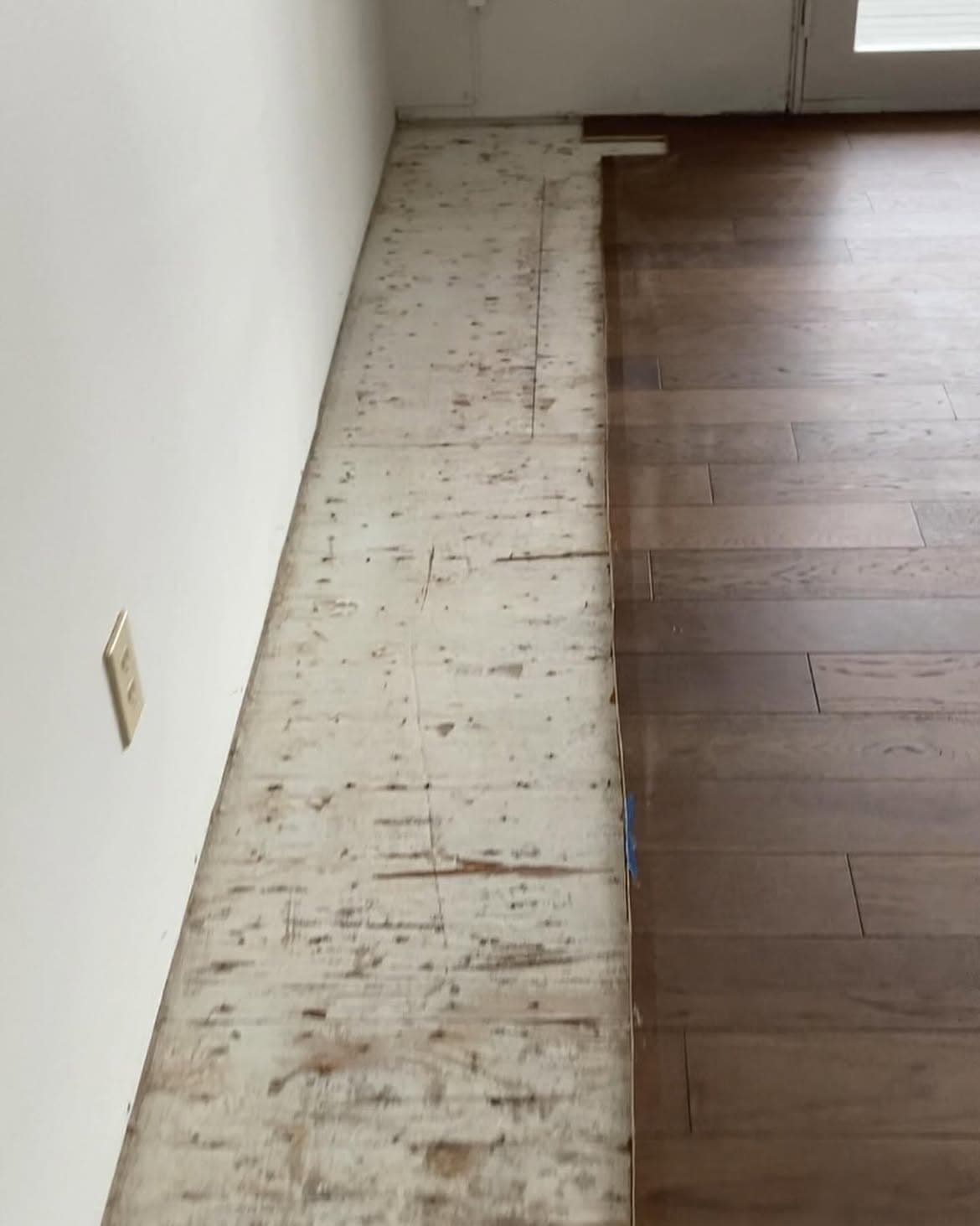 Engineered Flooring Repair — planks trimmed